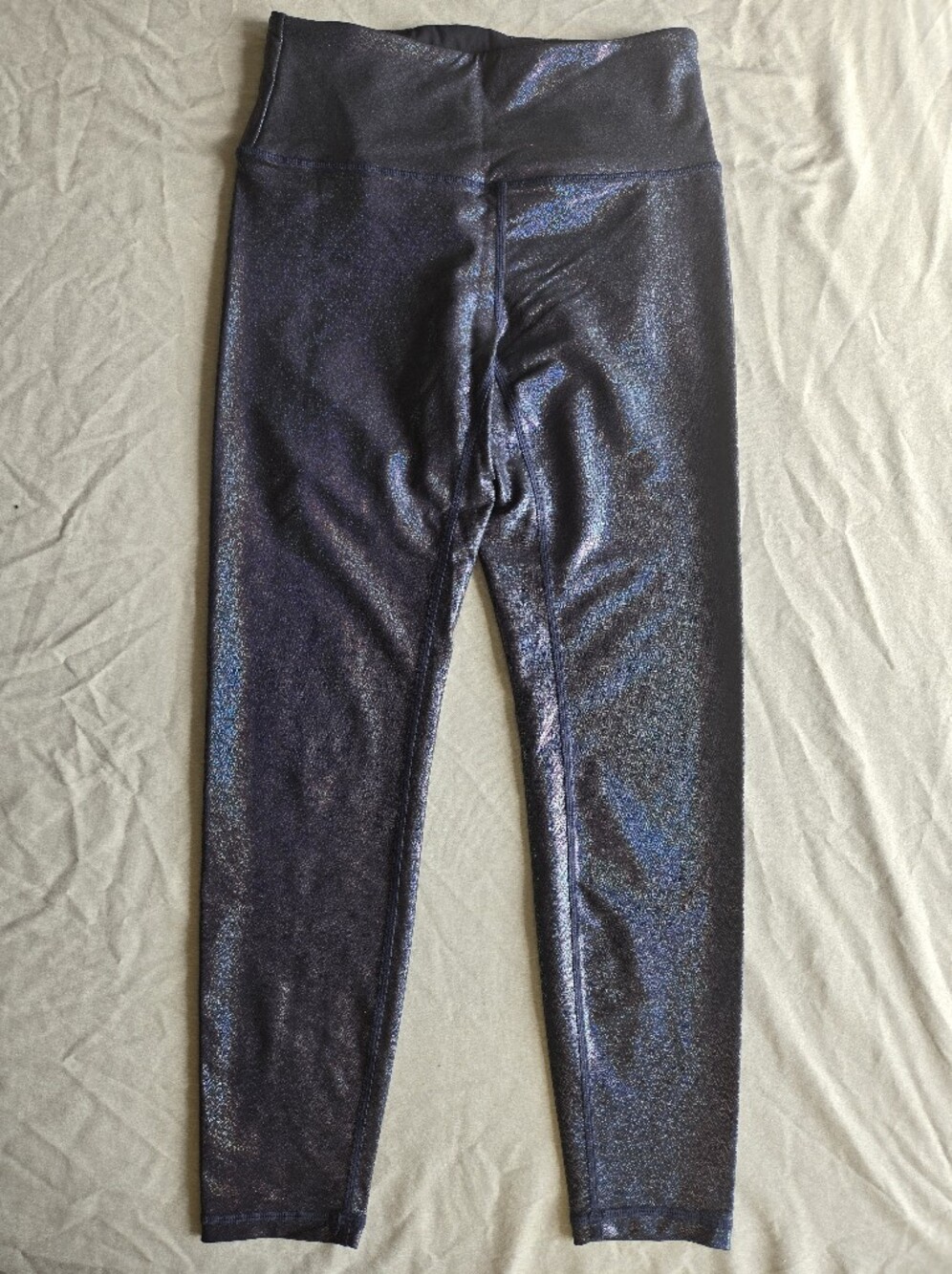 Zyia Active Mirage Metallic Rainbow Leggings Size 4 25" Inseam